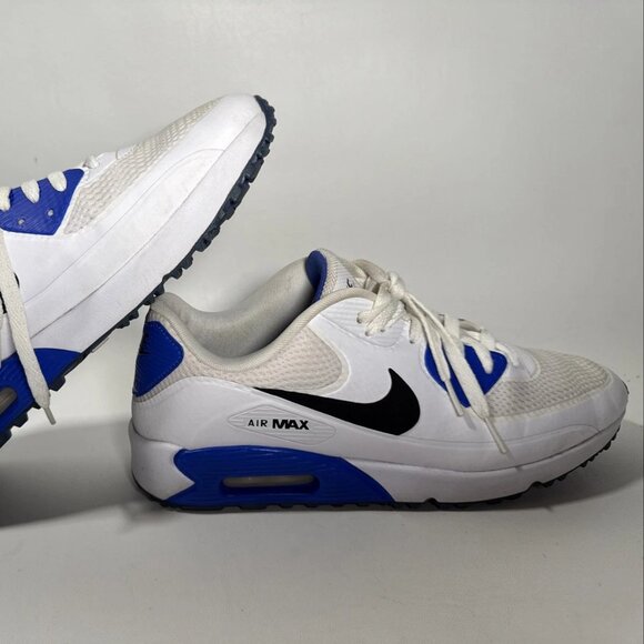 Nike Air Max 90 Spikeless Golf Shoes White Blue And Black Size 11 - Picture 2 of 16